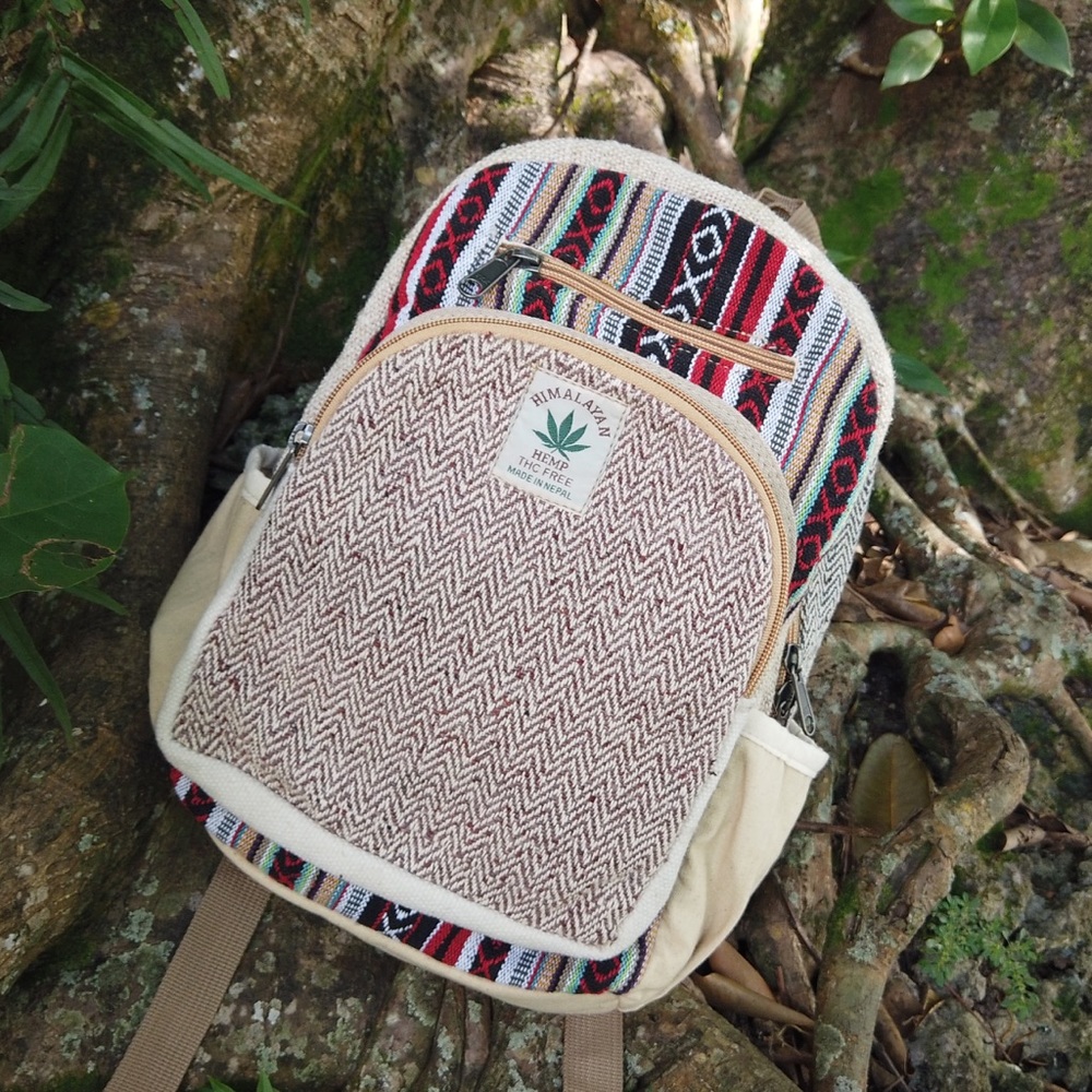Strawberry Haze - Small Hemp Mini Boho Backpack